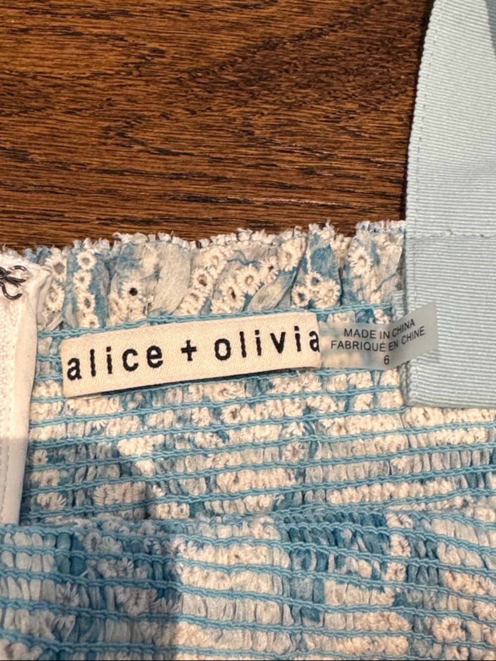 Alice + Olivia Light Blue Floral Lace Mini Dress - Picture 2 of 7